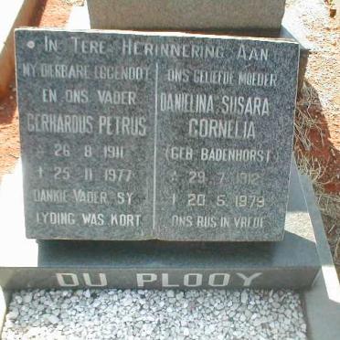 PLOOY Gerhardus Petrus, du 1911-1977 &amp; Danielina Susara Cornelia BADENHORST 1912-1979