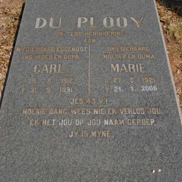 PLOOY Carl, du 1912-1991 &amp; Marie 1921-2006