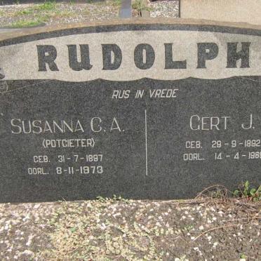 RUDOLPH Gert J. 1892-1968 &amp; Susanna C.A. POTGIETER 1897-1973