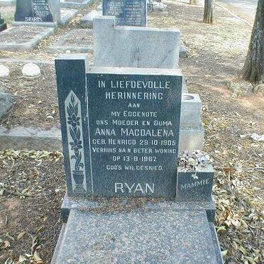 RYAN Anna Magdalena nee HENRICO 1905-1967