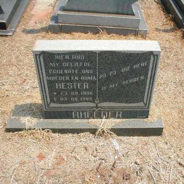 RHEEDER Hester 1906-1985