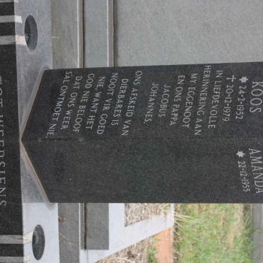 RITCHIE Jacobus Johannes 1952-1979 &amp; Amanda 1955-