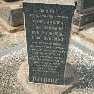 RITCHIE Maria Jacoba nee BARNARD 1900-1956