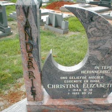 RIET Christina Elizabeth, van der 1944-1993