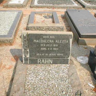 RAHN Magdalena Aletta 1931-1967