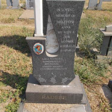 RADEBE Malefepa Anna 1930-1997