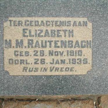 RAUTENBACH Elizabeth M.M. 1910-1935