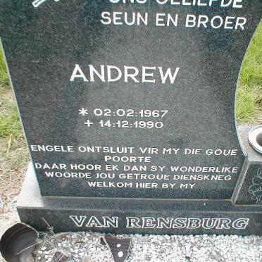 RENSBURG Andrew, van 1967-1990
