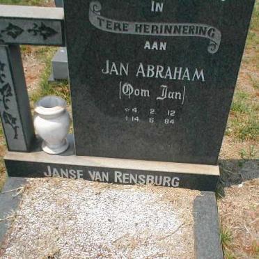 RENSBURG Jan Abraham, Janse van 1912-1984