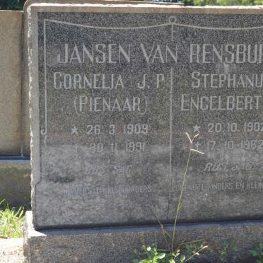 RENSBURG Stephanus Engelbertus, Jansen van 1902-1962 &amp; Cornelia J.P. PIENAAR 1909-1991