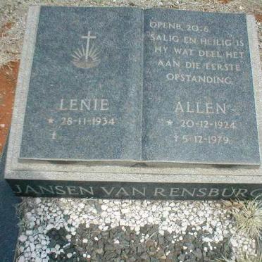 RENSBURG Allen, Jansen van 1924-1979 &amp; Lenie 1934-