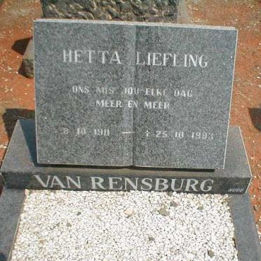 RENSBURG Hetta, van 1911-1993