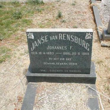 RENSBURG Johannes F., Janse van  1893-1969