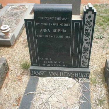RENSBURG Anna Sophia, Janse van 1915-1969