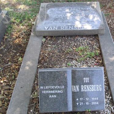 RENSBURG Philip Lawrence, van 1907-1975 &amp; Johanna Hester Lodewika 1912-1998 :: RENSBURG Toy, van 1944-2004