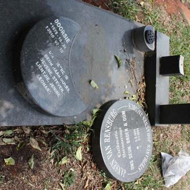 RENSBURG Stephanus Johannes Jacobus, Jansen van 1974-1999 :: ? Doorsie 1975-2010