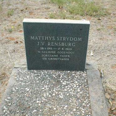 RENSBURG Matthys Strydom, J.V. 1915-1968