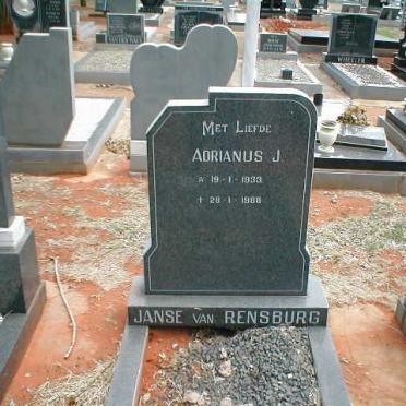 RENSBURG Adrianus J., Janse van 1933-1988