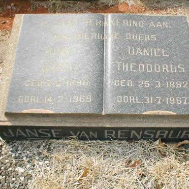 RENSBURG Daniël Theodorus, Janse van 1892-1967 &amp; Ruby Daisy 1896-1968