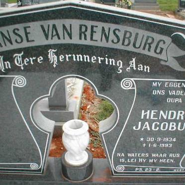 RENSBURG Hendrik Jacobus, Janse van 1934-1993
