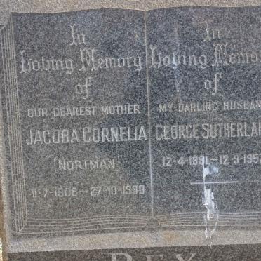 REY George Sutherland 1891-1957 &amp; Jacoba Cornelia NORTMAN 1908-1990