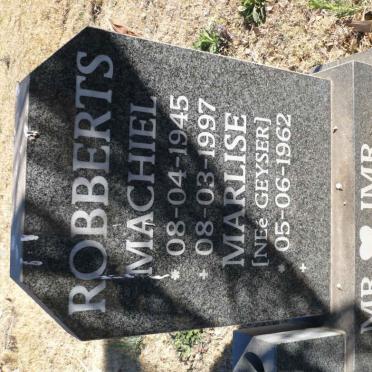 ROBBERTS Machiel 1945-1997 &amp; Marlise GEYSER 1962-
