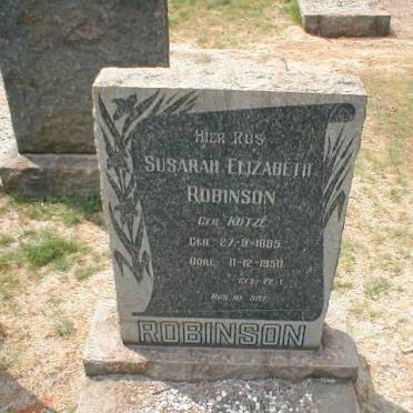 ROBINSON Susarah Elizabeth nee KOTZÉ 1885-1950