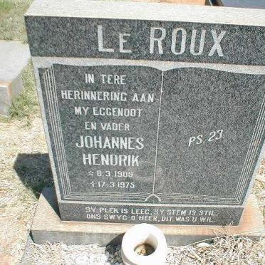 ROUX Johannes Hendrik, le 1909-1975