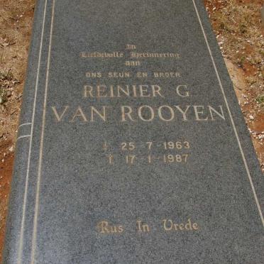 ROOYEN Reinier G. van 1963-1987