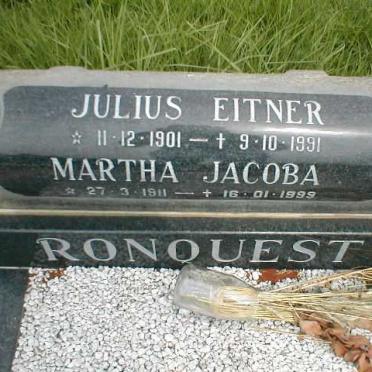 RONQUEST Julius Eitner 1901-1991 &amp; Martha Jacoba 1911-1999