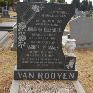 ROOYEN Andries Johannes, van 1906-1997 &amp; Johanna Elizabeth 1908-1992