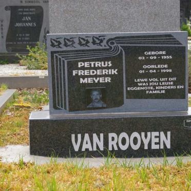 ROOYEN Petrus Frederik Meyer, van 1955-1998