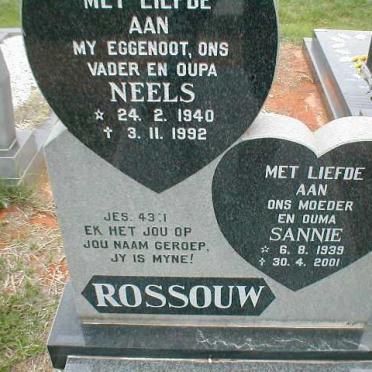 ROSSOUW Neels 1940-1992 &amp; Sannie 1939-2001