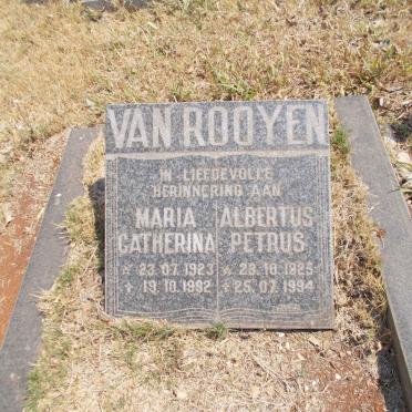 ROOYEN Albertus Petrus, van 1925-1994 &amp; Maria Catherina 1923-1992
