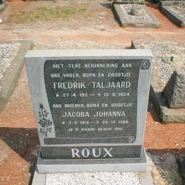 ROUX Fredrik Taljaard 1911-1954 &amp; Jacoba Johanna 1914-1988