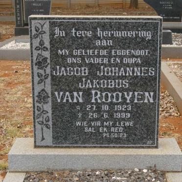 ROOYEN Jacob Johannes Jakobus, van 1923-1999