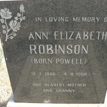 ROBINSON Ann Elizabeth nee POWELL 1906-1986