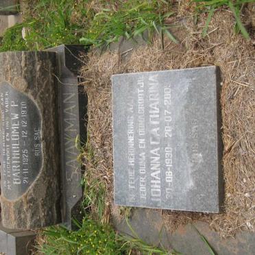 SAAYMAN Bartholomew W.P. 1925-1970 &amp; Johanna Catharina 1930-2009