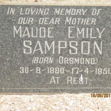 SAMPSON Maude Emily nee ORSMOND 1880-1951