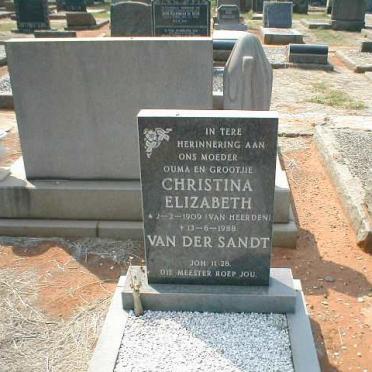 SANDT Christina Elizabeth, van der nee VAN HEERDEN 1909-1988