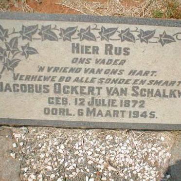 SCHALKWYK Jacobus Ockert, van 1872-1945