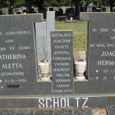 SCHOLTZ Joachim Hermanus 1929-1977 &amp; Catherina Aletta nee SCHROEDER 1934-2014