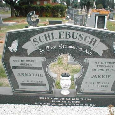 SCHLEBUSCH Jakkie 1947-1995 &amp; Annatjie 1948-