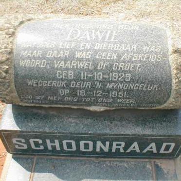 SCHOONRAAD Dawie 1929-1951