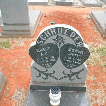 SCHROEDER Ernest A.C. 1911-1987 &amp; Susanna NYE 1909-1998
