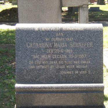 SCHAEFER Catharina Maria 1888-1957