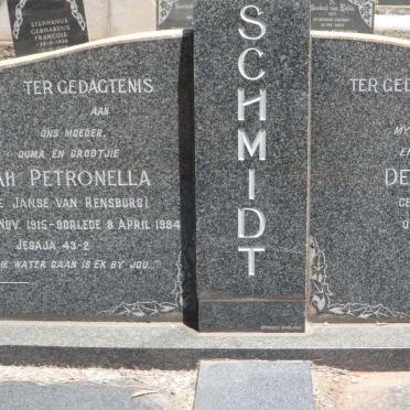 SCHMIDT Denys John 1912-1958 &amp; Sarah Petronella JANSE VAN RENSBURG 1915-1984