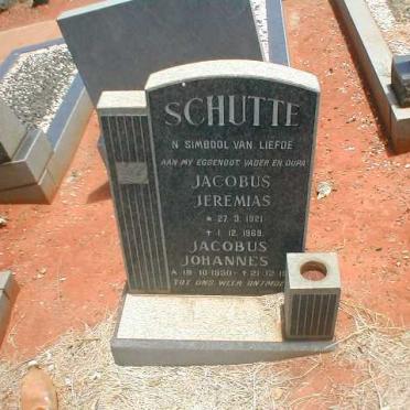 SCHUTTE Jacobus Jeremias 1921-1969 :: SCHUTTE Jacobus Johannes 1950-