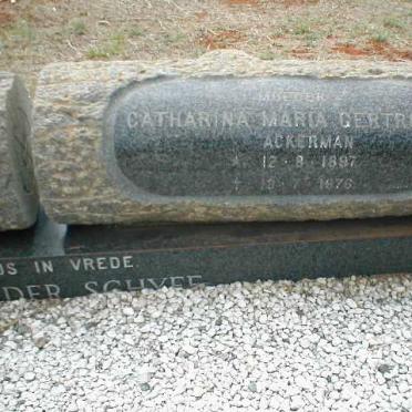 SCHYFF Jan Dirk Johannes, van der 1888-1981 &amp; Catharina Maria Gertruida ACKERMAN 1897-1976