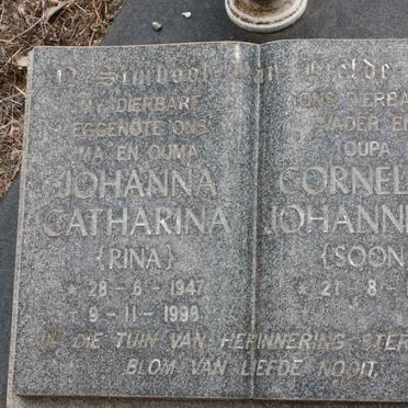 SCHUTTE Cornelius Johannes P. 1944- &amp; Johanna Catharina 1947-1998